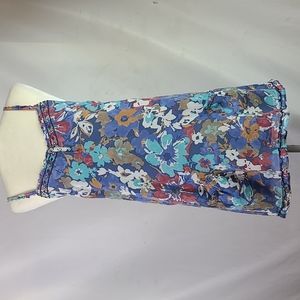 Hollister Blue Floral Spaghetti-Strap Mini Dress